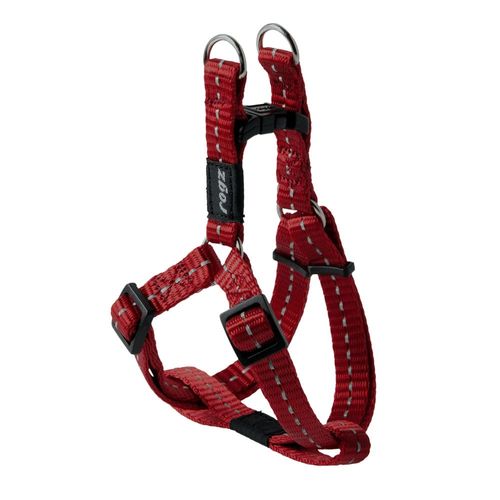 Reflective Step-in Adjustable Harness for Small Dogs; matching collar and lead available, Red