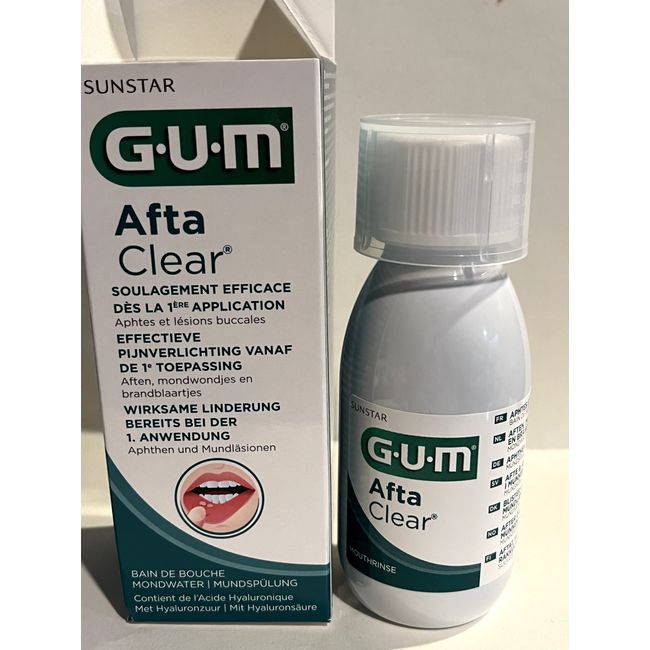 GUM Afta Clear Mouthwash prevent from mouth ulcers discomfort 120ml