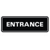Standard ENTRANCE Door/Wall Sign - Black - Small (2 Pack)