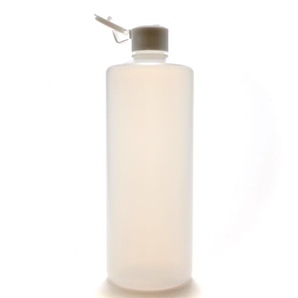 Plastic Container, 16.9 fl oz (500 ml), PE Straight Bottle, Bottle: Translucent / Hinge Cap: White