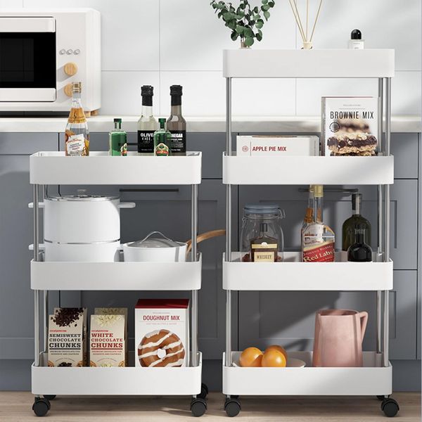 Kitchen Wagon with Wheels, Slim, Gap Storage, Storage Rack, Thin Shelf, Kitchen, Seasoning Rack, Plastic Bottle, Washroom, Stylish, Small Items, Refrigerator, Storage Cart, Rolling Rack