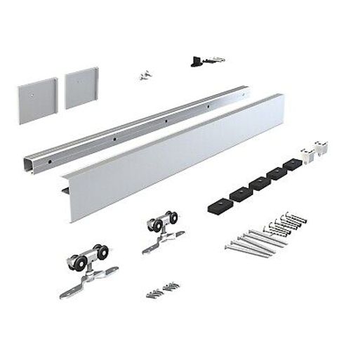 6FT Barn Door Sliding Hardware Track Kit Aluminium Alloy Box Rail Track, No Door
