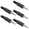 3.5mm Miniature 4-Pole Insulated Jack Plug Electronic Component (Pack of 5)