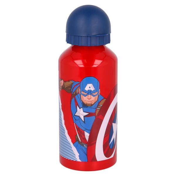 Stor Small Aluminium Bottle 400 ML Avengers Comic Heroes, Multicoloured