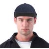 Initlove Mens Docker Cap Patch Brimless Hat Skullcap Retro Beanie Hat Blue