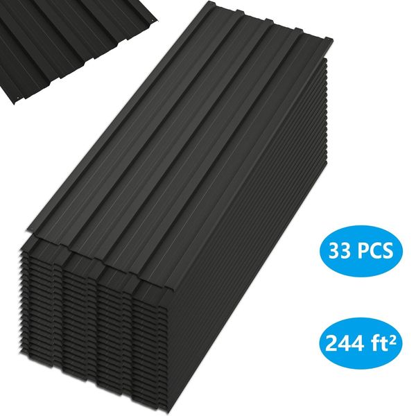 33 PCS Roof Panels Galvanized Steel Hardware Metal Roofing Sheets Wall Panels