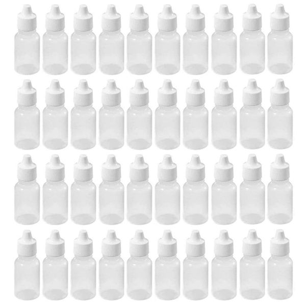 Bamboopack 50PCS 15ml/1oz Empty Clear Plastic Squeezable Dropper Bottles Refillable Eye Liquid Dropper Containers for Essential Oils