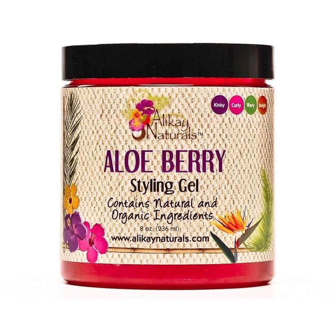 Alikay Naturals Aloe Berry Style Gel Gel for Men & Woman with Organic Aloe Vera & infused Aloe Berries 8 Ounce