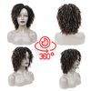 Creamily Dreadlock Wig for Black Women Brown Braided Wigs Short Curly Big Afro Braided Wigs Faux Locs Twist Braiding Synthetic Wigs (Brown Mix Blonde)