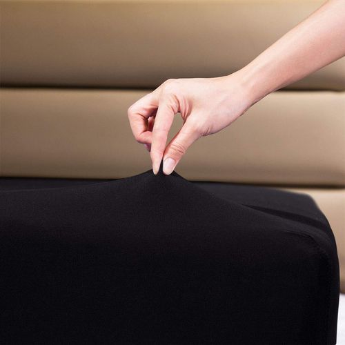 Fitted Sheet- COSMOPLUS Full Fitted Sheet Only（No Flat Sheet or Pillow Shams）,4 Way Stretch Micro-Knit,Snug Fit,Wrinkle Free,for Standard Mattress and Air Bed Mattress from 8” Up to 14”,Black