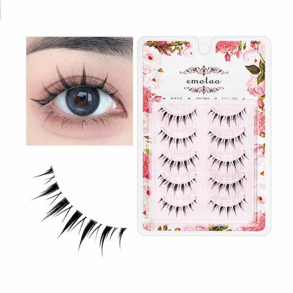 False Eyelashes, Natural Eye Butt, Short, Upper Eyelashes, Popular Handmade False Eyelashes, Actress Eyelashes, Cosplay Makeup, 5 Pairs (M9)