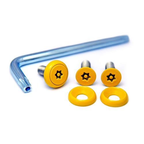 License Plate Bolt Pintorux Sarah Stainless Steel (Yellow) 3 Piece & Tool Set M6 x 20