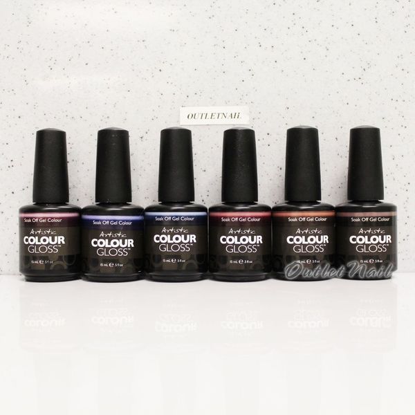 Artistic Nail Design Colour Gloss SET 6 ACG COLORS FALL  Collection Kit Pack