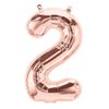 2 Rose Gold 16" Number - Packaged. Foil Balloons