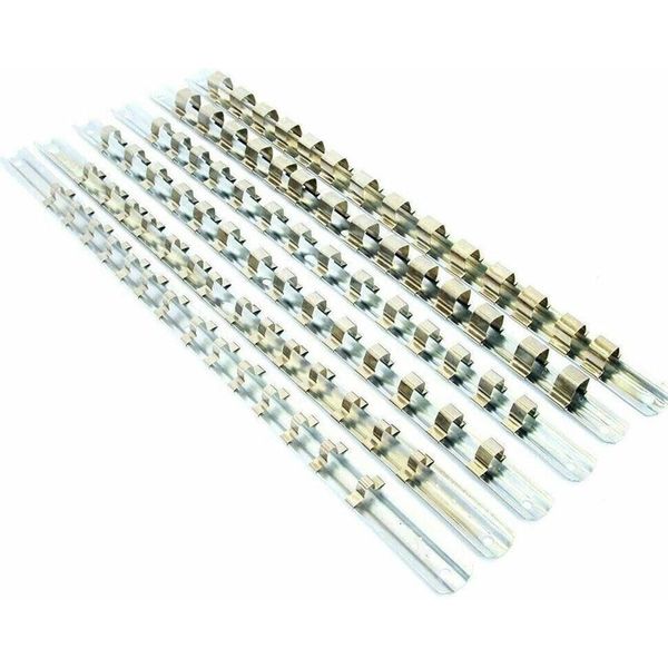 Vision4ever 6Pcs Socket Rail Storage Holder Organizer Tray Set 1/2" 3/8" 1/4" Tool Storage Portable Socket Organizer
