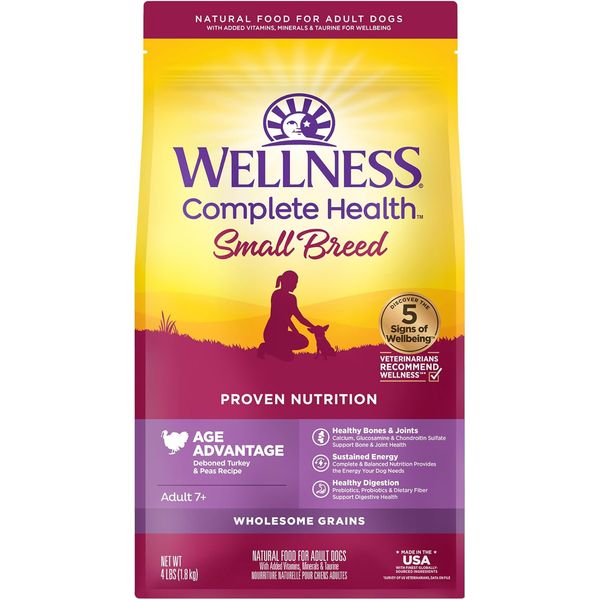 Wellness Complete Health Small Breed Dry Dog Food Turkey Peas 4 lbs