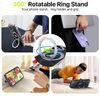 QTlier for iPhone 16 Case, 360° Rotatable Ring Stand, Raised Camera Frame, Shockproof Case Compatible with MagSafe, Case for iPhone 16, Translucent Blue