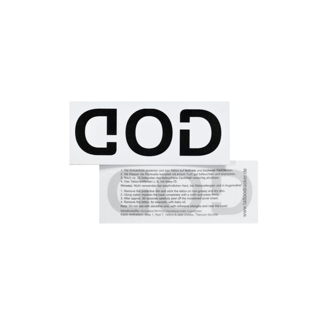 10 x God Tattoo - Schriftzug, Anagramm - Temporary Body Tattoo (10)