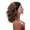 WIG ME UP - BRO-704-6T27 Lady Quality Wig fixed black head band shoulder length very voluminous curled brown blond highlighs streaked