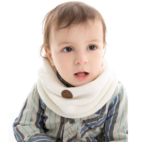 XIAOHAWANG Baby Winter Scarf Kids Thick Knit Scarves Toddler Neckerchiefs lovely (white)