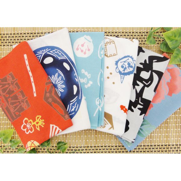 Chusen-Dyed Hand Towel, Handkerchief, 14.6 x 38.6 inches (37 × 98 cm)