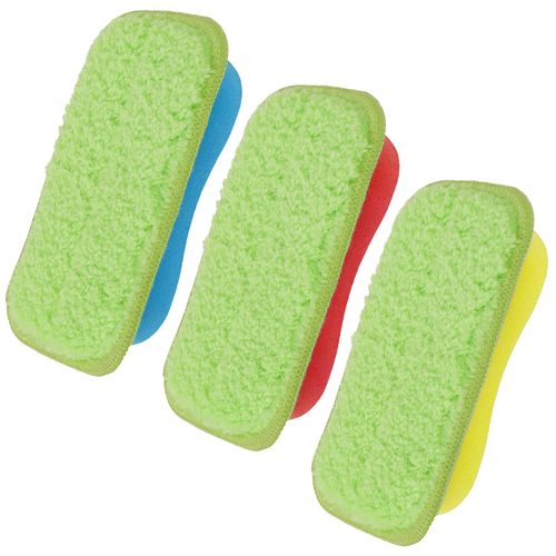 Cobee 3 Pcs Washable Chalkboard Eraser, Magnetic Chalkboard Eraser Whiteboard Eraser Dry Eraser Reusable Chalk Eraser for Chalk Markers, Classroom Home and Office School Supply (Blue+Yellow+Red)