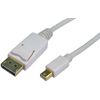 Lead,Mini DP to DISPLAYPORT,1M,White, Audio & Video Cable Assemblies Qty X 1