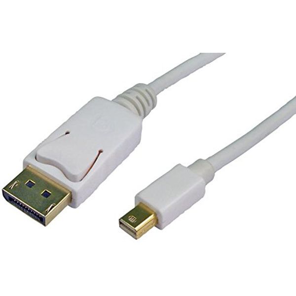 Lead,Mini DP to DISPLAYPORT,1M,White, Audio & Video Cable Assemblies Qty X 1