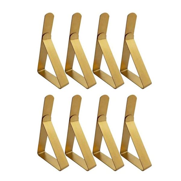 LAOJU Tablecloth Clips, Stainless Steel Table Cloth Clips Outdoor Table Cover Clamps Picnic Table Cloth Holders for Kitchen Picnics Party Wedding 8Packs, Gold