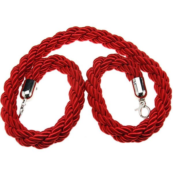1.5M Twisted Red Queue Barrier Rope Divider Crowd Control Stanchion Barrier Rope with Hook