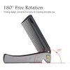 Folding Beard Comb, Stainless Steel Round Comb Teeth Beard Comb Folding Pocket Moustache Shaping Comb for Household Barber Salon(2#)