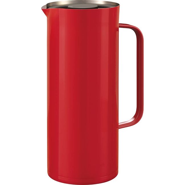 Peacock Thermos Industrial AHW-100R Peacock Thermal Pot, 3.3 gal (1 L) Vacuum Insulated, Hot and Cold Insulated, Wide Mouth, Easy to Clean, Stainless Steel Tabletop Pot, Red