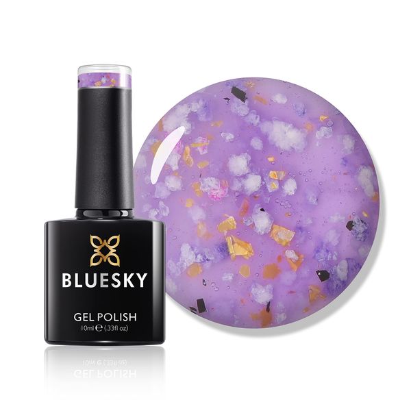 BLUESKY Gel Nail Polish, Flower Gel, Wisteria Whisper, BFL04, Purple, Jelly, Long Lasting, Chip Resistant, (Requires Drying Under UV or LED Lamp)