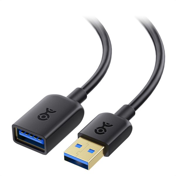 Cable Matters 2-Pack USB to USB Extension Cable 6 ft (USB 3.0 Extension Cable/USB Extender) in Black for Webcam, VR Headset, Printer, Hard Drive and More - 6 Feet