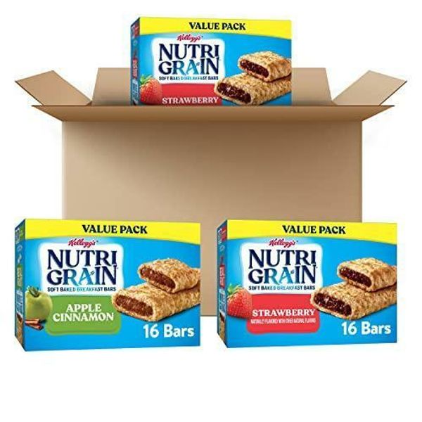 Nutri-Grain Soft Baked Breakfast Bars, Kids Snacks, Bulk Pantry Staples, Variety