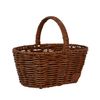 Shopping Basket Plastic Oval Small Brown with Handle