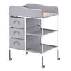 Baby Changing Table Portable Diaper Change Station with 3 Drawers & Wheels