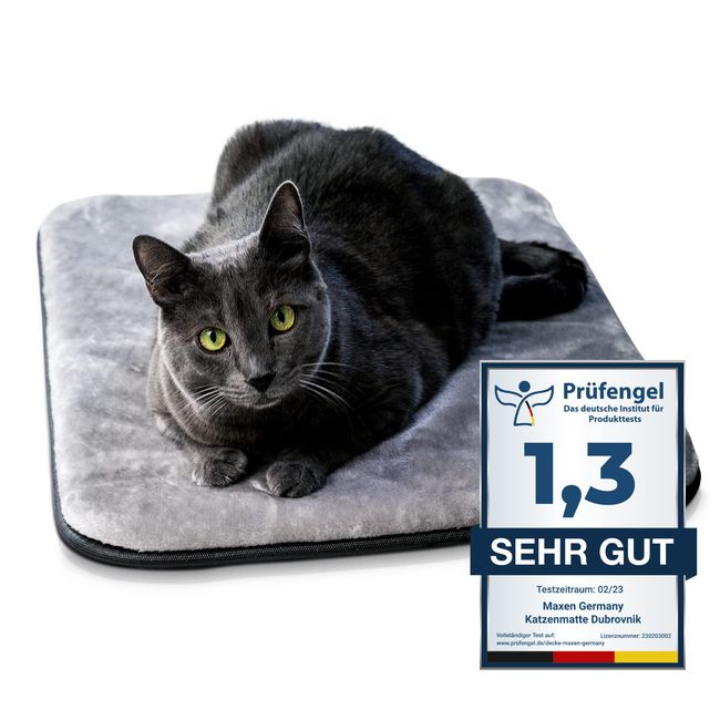 Maxen Germany® Katzenmatte Dubrovnik mit Schaumstoffüllung (67cm x 42cm) Katzendecke rutschfest flauschig Reisebett waschbar Transportbox Liegedecke