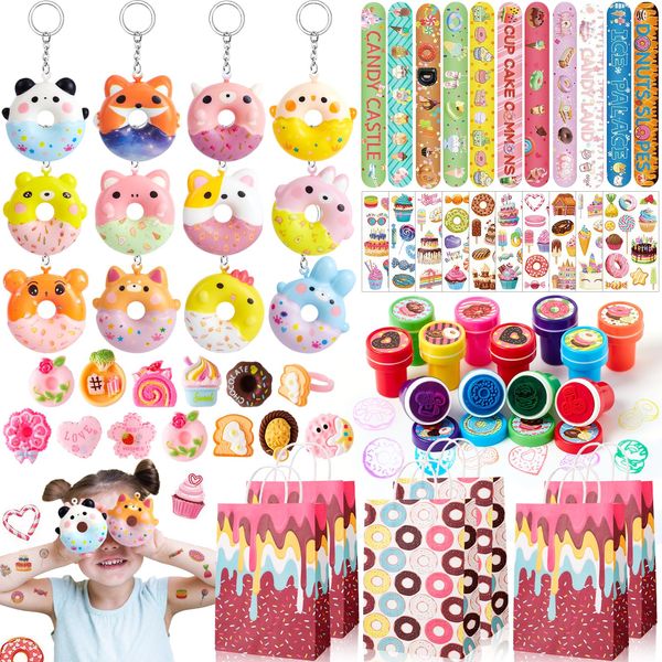 Tacobear Donut Party Mitgebsel Kindergeburtstag Gastgeschenke Mädchen Geschenktüten Stempel Squishy Schlüsselanhänger Tattoo Party Zubehör Give Aways Mitbringsel Kindergeburtstag Pinata Füllung