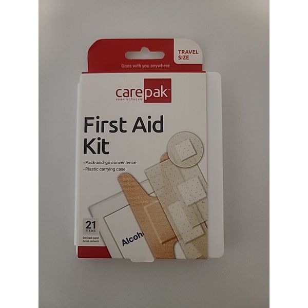 CarePak Travel Size First Aid Kit 21 Pieces Pack And Go With Carrying Case