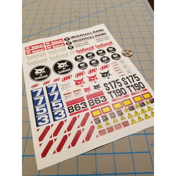 New BOBCAT Scale Construction Equipment Decals for 1:12/1:14/16 RC Vehicles