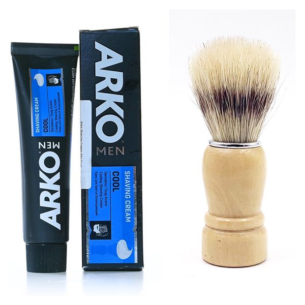 Arko Cool Menthol Shaving Cream, 100g, With Shaving Brush COOL