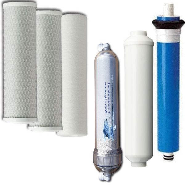 REVERSE OSMOSIS 2 CARBON BLOCK. CARBON INLINE. ALKALINE FILTER. 75 GPD MEMBRANE