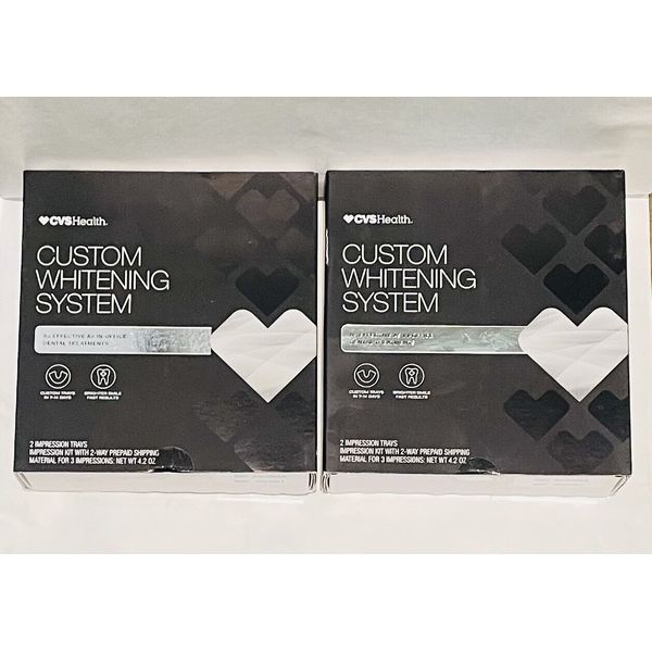 BRAND NEW IN BOX LOT OF 2 CVS CUSTOM  PERSONALIZED TEETH WHITENING SYSTEM KITS