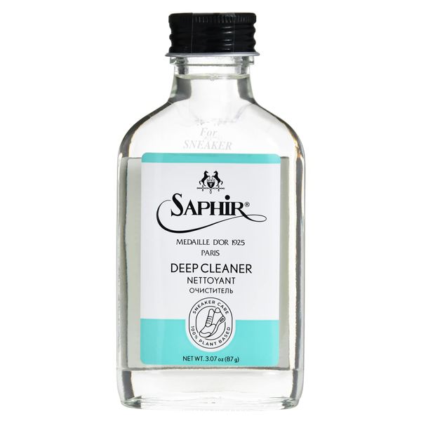 Safir Noir Deep Cleaner, Strong Stain Remover, For High-Grade Sneakers, 3.4 fl oz (100 ml), clear