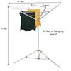 Household Essentials Portable Umbrella Clothesline, 64 Ft of Hanging Space, Pre-Strung with Stable Base, Silver