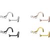 PIERCINGLINE Titanium nose piercing spiral | 3 CRYSTALS | nose stud - gold colours