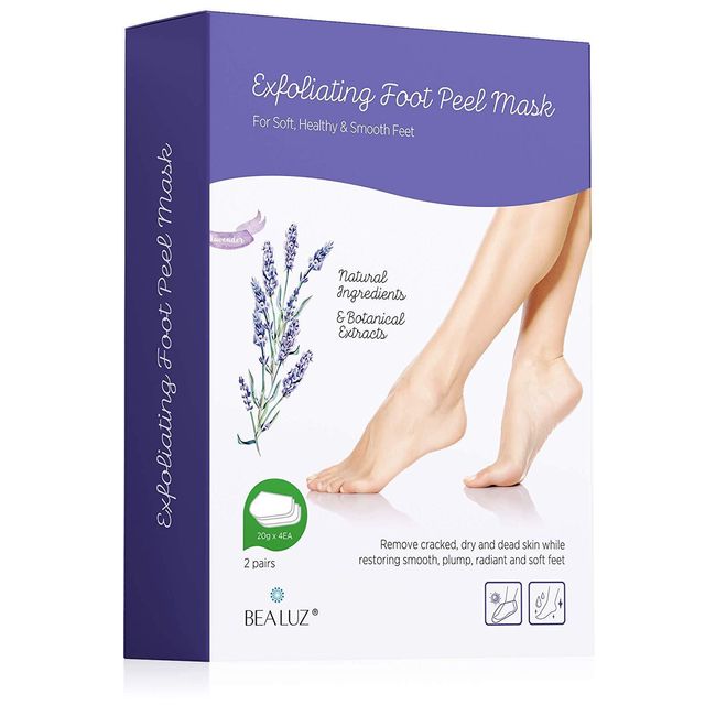 2 Pairs Foot Peel Mask Exfoliant for Soft Feet in 1-2 Weeks, Exfoliating Booties for Peeling Off Calluses & Dead Skin, For Men & Women Lavender by BEALUZ