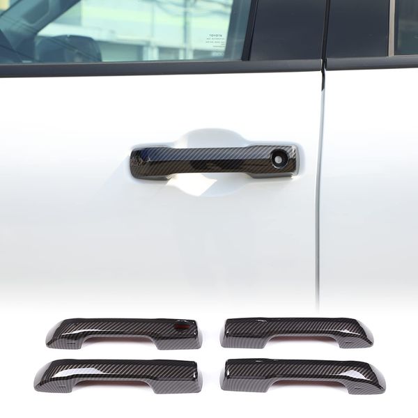 Auto Exterior Door Handle Protective Trim Cover Compatible with Toyota Tundra/Sequoia 2022-2024 Aunginsy Car Front Rear Outside Door Handle Outer Trim Cover Protector Decoration Covers ABS Accessories