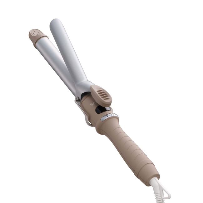 SALONIA Ceramic Curling Hair Iron, Beige, 1.0 inches (25 mm), Compatible with Overseas Use, Professional Specifications, Max 482°F (210°C)